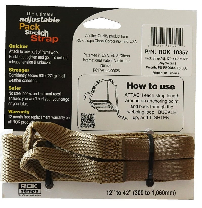 ROK Straps ROK Strap Stretch Adjustable 12-42 2-Pk Coyote Tan - Image 2